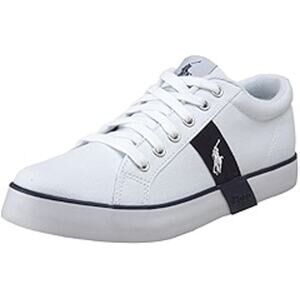 Ralph Lauren Men's Canvas Sneakers, White & Navy